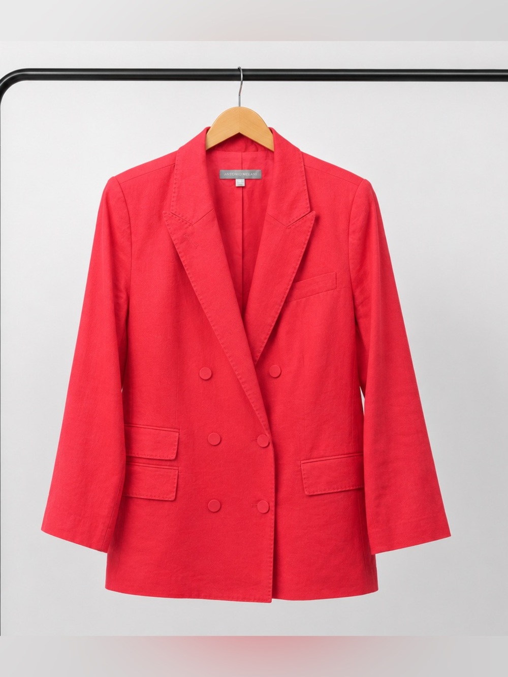 Antonio Melani Hot Pink Linen Blend Double Breasted Blazer Size 14